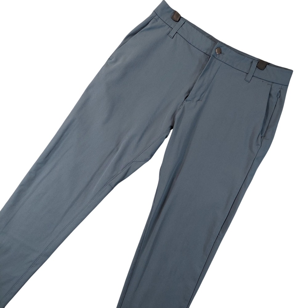 Lululemon Commission Slim-Fit Pant Men 31x29 Blue Gray Warpstreme LM5AEWS
